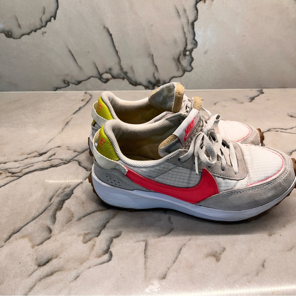 Nike White and Red Sneakers with Yellow Accents
